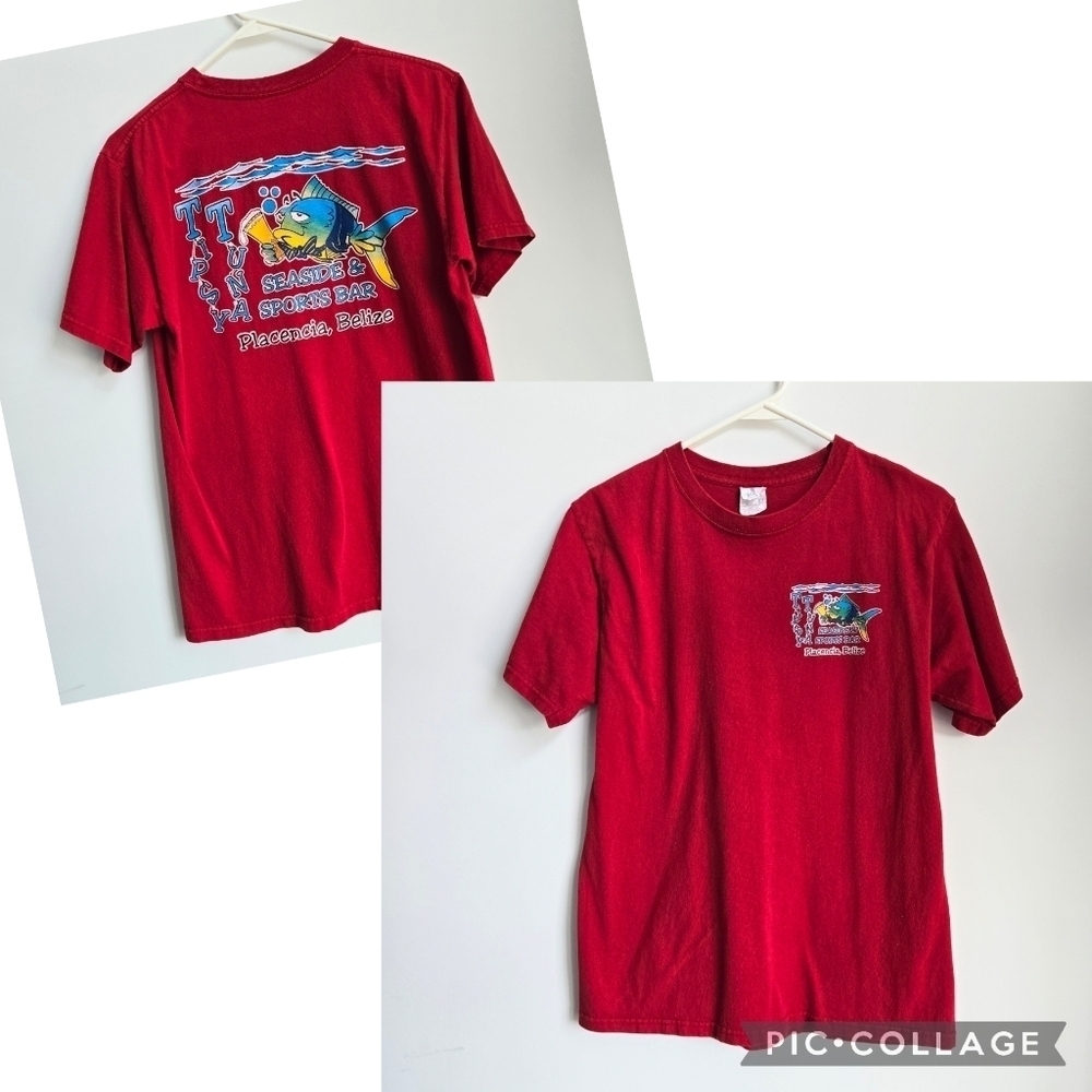 Vintage Tupsy Tuna Seaside Sport Bar, Placencia, Belize T-Shirt Size Medium